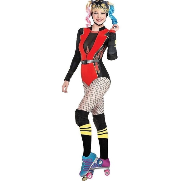 NEW Harley Quinn Birds Of Prey Roller Derby Women's Halloween Costume/Cosplay - Picture 2 of 8